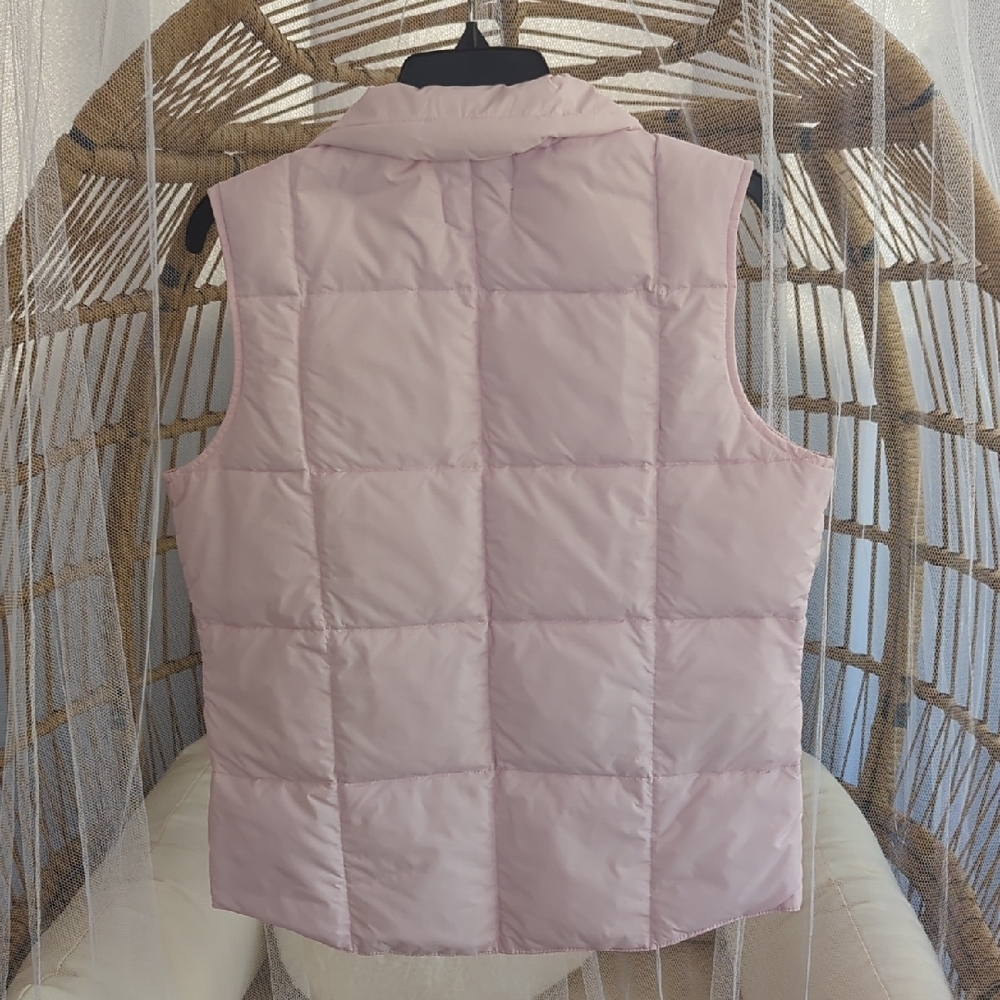 Lands' End Goose Down Pink Puffer Vest - Picture 2 of 6
